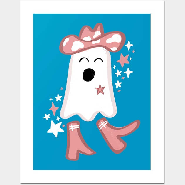 Ghost Cowgirl Wall Art by Maddie Doodle